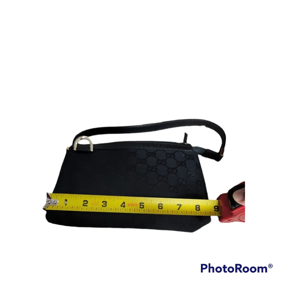 Gucci Black GG Canvas and Leather D Ring Abbey Pochette - Picture 7 of 14